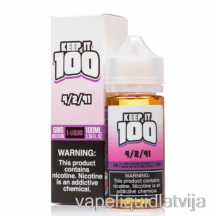 4/2/91 - Paturēt To 100 E-šķidrums - 100ml 6mg Vape šķidrums